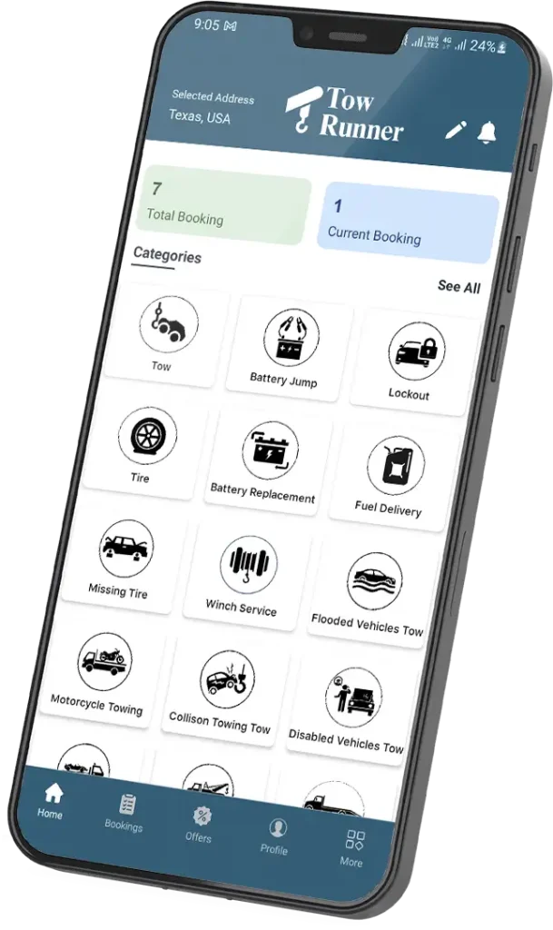 Towing And Roadside Assistance Service Towrunn User App